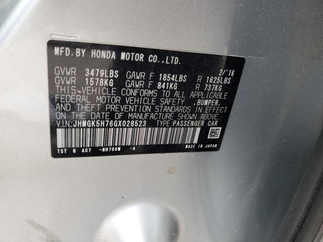 JHMGK5H76GX028523 Honda FIT EX