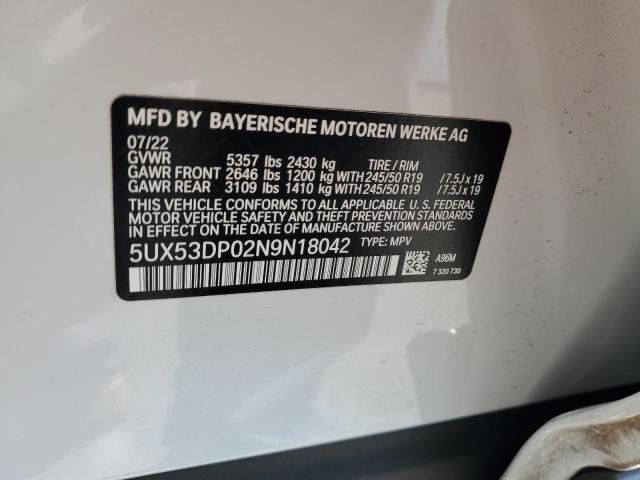 5UX53DP02N9N18042 BMW X3 Xdrive30i