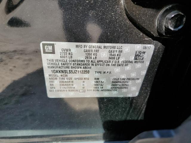 1GKKNSLS5JZ112250 GMC ACADIA SLE