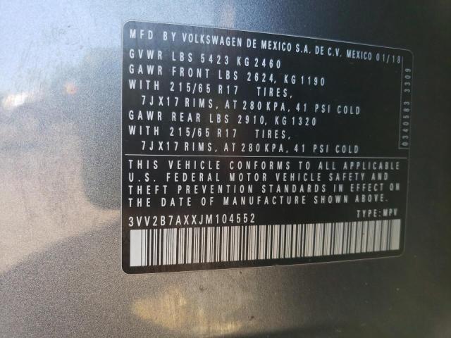 3VV2B7AXXJM104552 Volkswagen TIGUAN SE