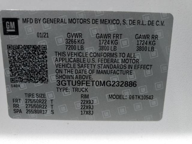 3GTU9FET0MG232886 GMC Sierra K1500 Denali