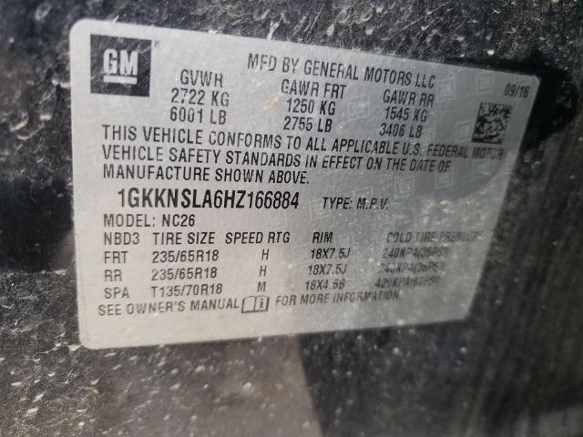 1GKKNSLA6HZ166884 GMC ACADIA SLE