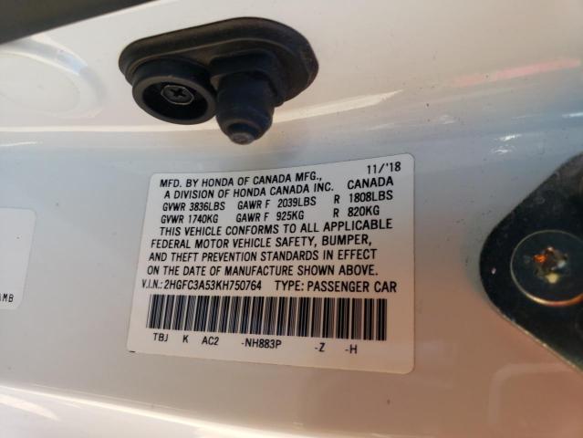 2HGFC3A53KH750764 Honda CIVIC SI
