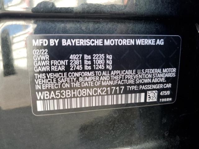 WBA53BH08NCK21717 BMW 530 I