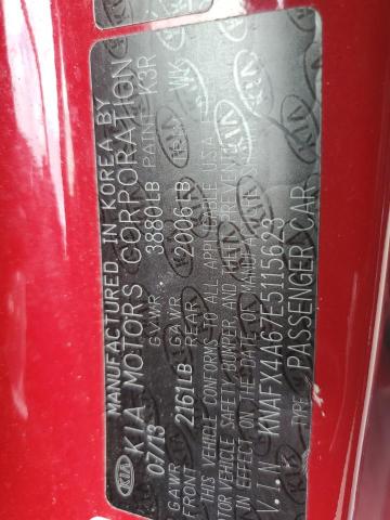 KNAFX4A67E5115623 KIA FORTE LX
