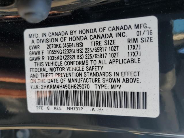 2HKRM4H49GH629070 Honda CR-V SE