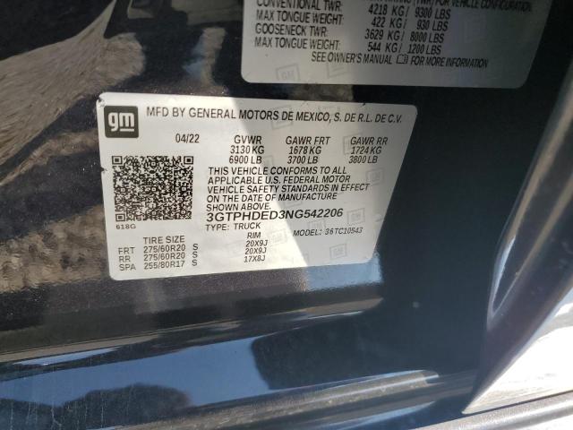 3GTPHDED3NG542206 GMC Sierra C1500 Slt