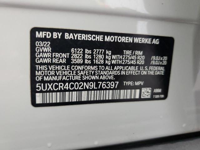 5UXCR4C02N9L76397 BMW X5 Sdrive 40i