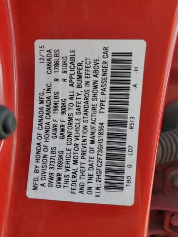 2HGFC2F73GH518564 Honda CIVIC EX
