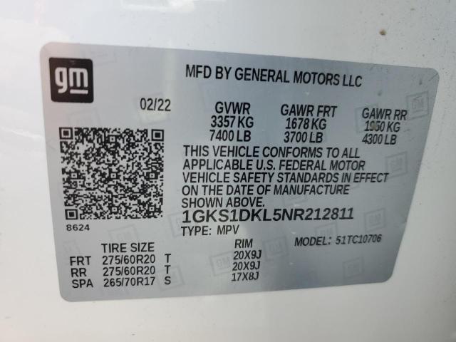 1GKS1DKL5NR212811 GMC YUKON DENALI