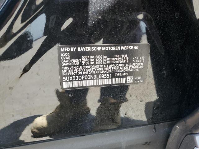 5UX53DP00N9L69551 BMW X3 Xdrive30i