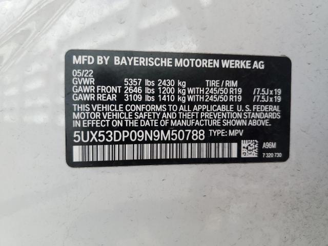 5UX53DP09N9M50788 BMW X3 Xdrive30i