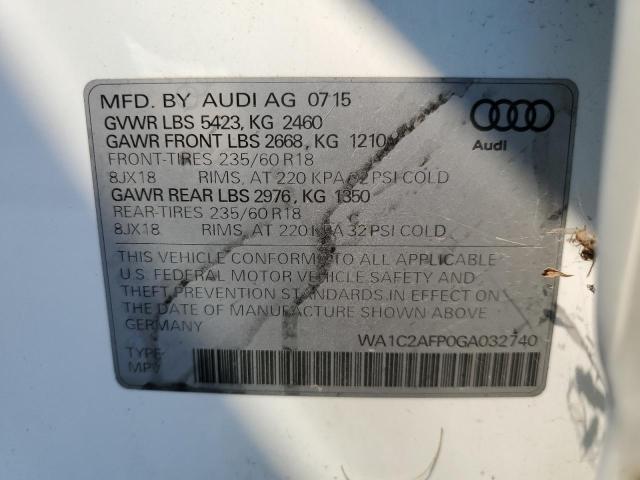 WA1C2AFP0GA032740 Audi Q5 PREMIUM