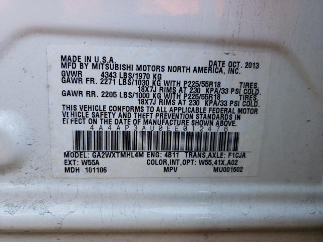 4A4AP3AU0EE012476 Mitsubishi Outlander Sport Es