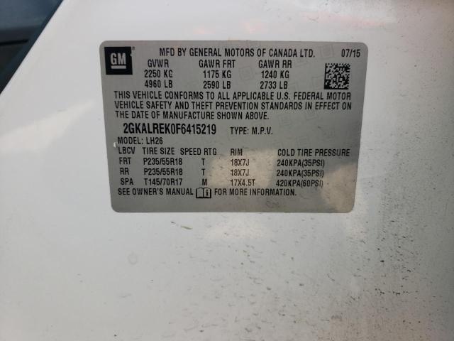 2GKALREK0F6415219 GMC Terrain Sle