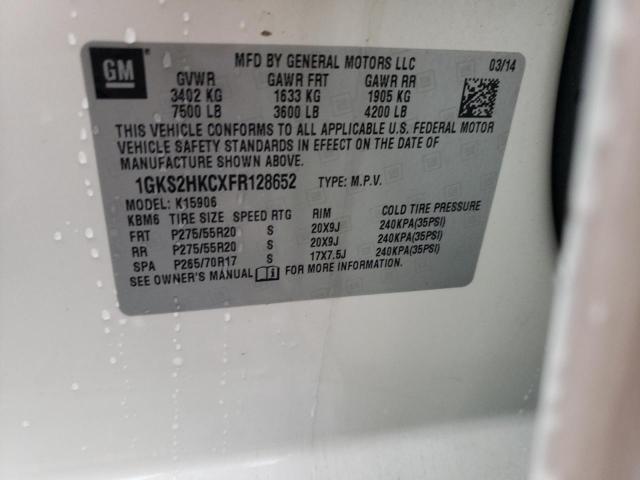 1GKS2HKCXFR128652 GMC Yukon Xl K1500 Slt