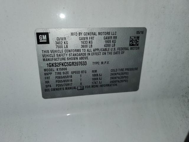 1GKS2FKC5GR397633 GMC Yukon Xl K1500 Sle