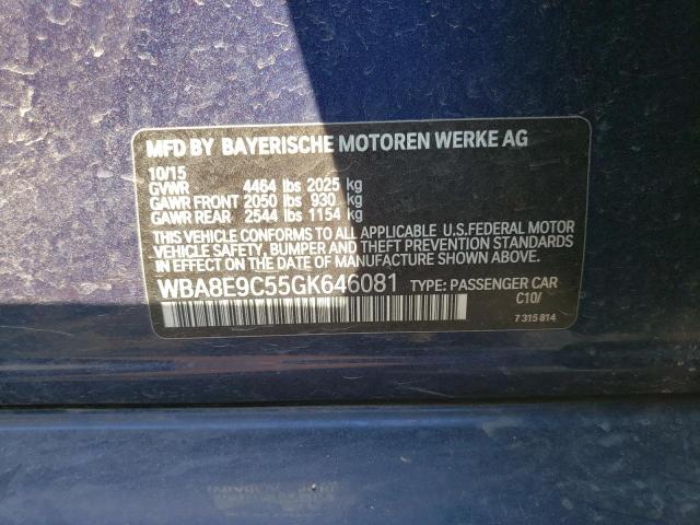 WBA8E9C55GK646081 BMW 328 I Sulev