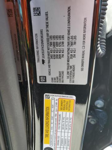 1GKS1FKD3NR361691 GMC Yukon Xl C1500 Sle