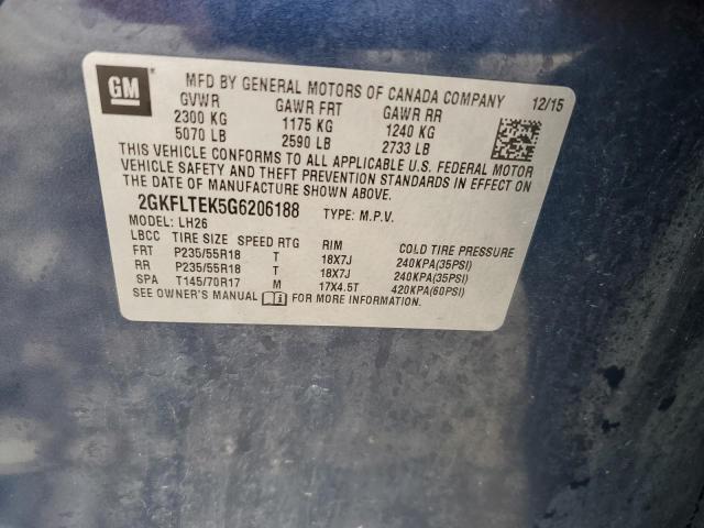 2GKFLTEK5G6206188 GMC Terrain Sle