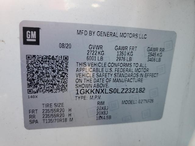 1GKKNXLS0LZ232182 GMC Acadia Denali