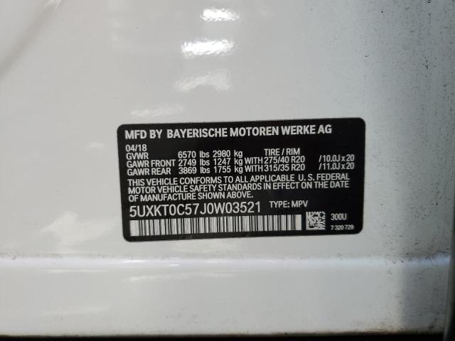 5UXKT0C57J0W03521 BMW X5 Xdr40e