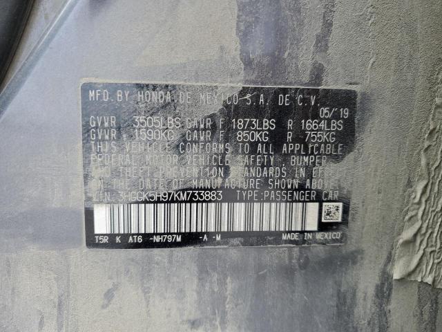 3HGGK5H97KM733883 Honda Fit Exl