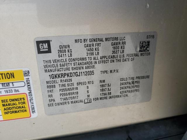 1GKKRPKD7GJ112035 GMC ACADIA SLE