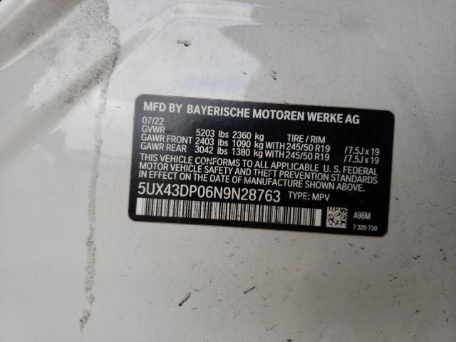 5UX43DP06N9N28763 BMW X3 Sdrive30i