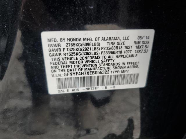 5FNYF4H7XEB056322 Honda PILOT EXLN