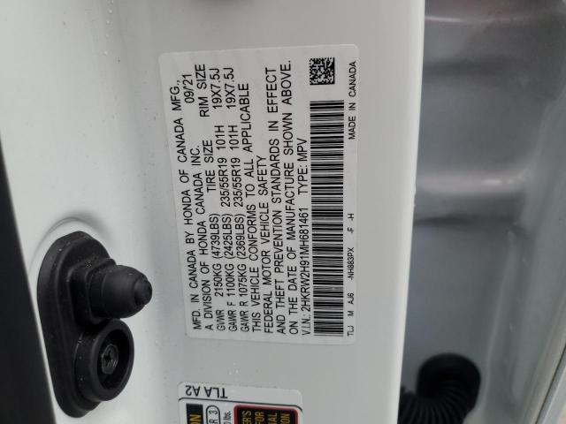 2HKRW2H91MH681461 Honda Cr-v Touring