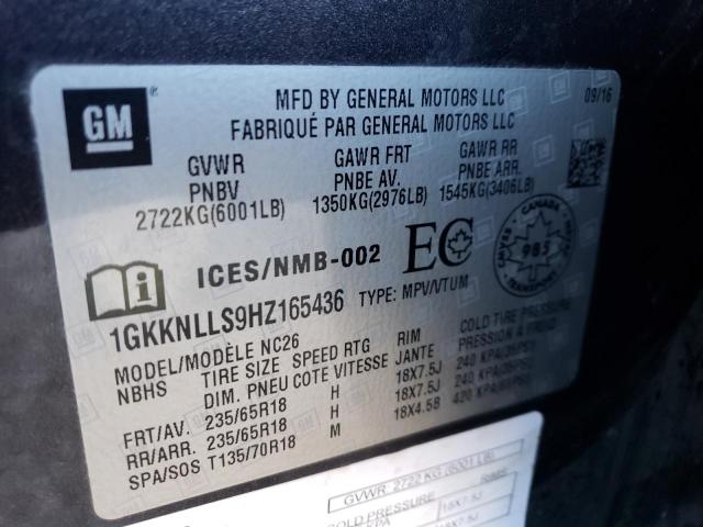 1GKKNLLS9HZ165436 GMC ACADIA SLE