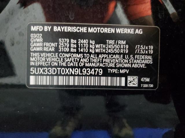 5UX33DT0XN9L93479 BMW X4 Xdrive30i
