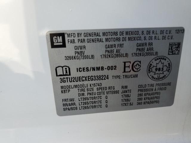 3GTU2UECXEG338224 GMC Sierra K1500 Sle