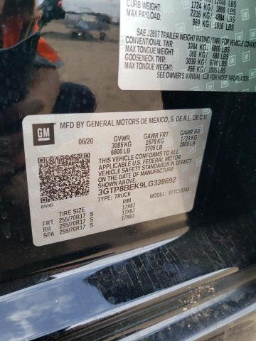 3GTP8BEK9LG339692 GMC Sierra C1500 Sle