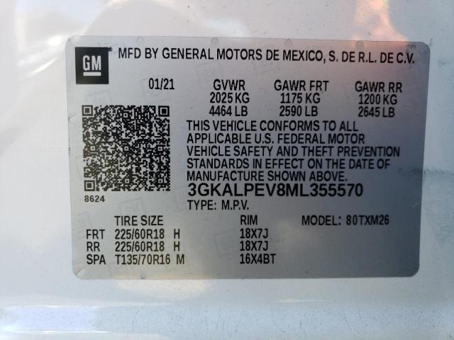 3GKALPEV8ML355570 GMC Terrain Slt