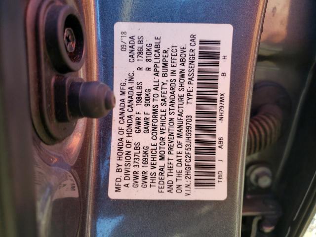 2HGFC2F53JH599703 Honda Civic Lx
