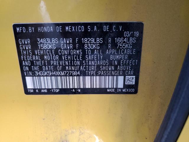 3HGGK5H4XKM727984 Honda FIT LX