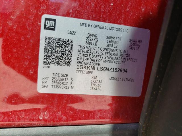 1GKKNLLS6NZ152994 GMC Acadia At4