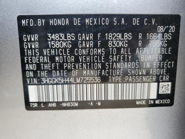 3HGGK5H44LM725536 Honda FIT LX