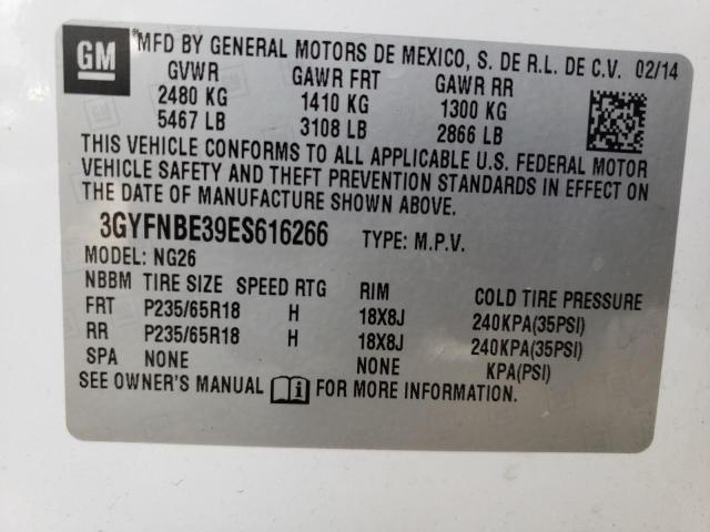 3GYFNBE39ES616266 Cadillac Srx Luxury Collection