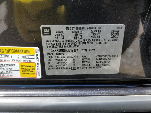 1GKKRTKD6FJ312007 GMC Acadia Denali