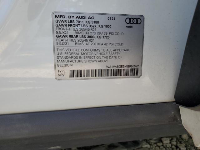 WA1VABGE9MB026522 Audi E-tron Prestige