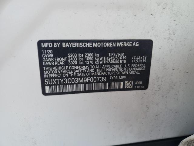 5UXTY3C03M9F00739 BMW X3 Sdrive30i