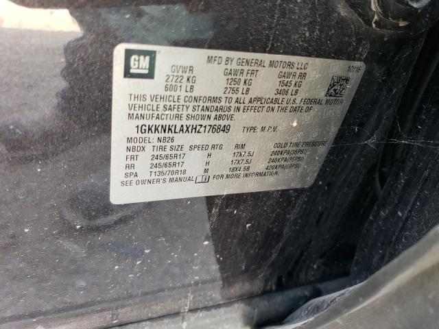 1GKKNKLAXHZ176849 GMC ACADIA SLE