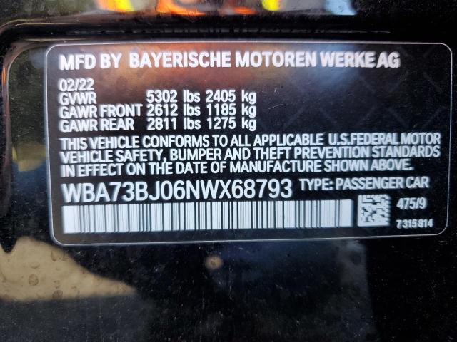 WBA73BJ06NWX68793 BMW 540 XI