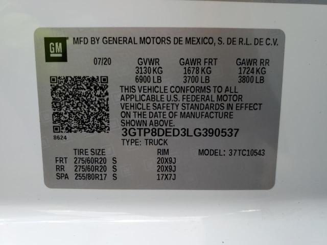 3GTP8DED3LG390537 GMC Sierra C1500 Slt