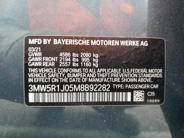 3MW5R1J05M8B92282 BMW 330I