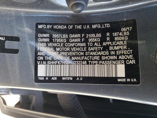 SHHFK7H59HU232248 Honda CIVIC EX