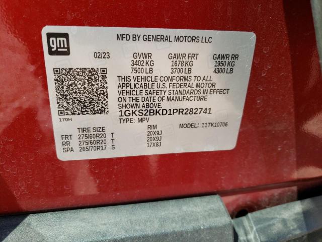 1GKS2BKD1PR282741 GMC YUKON SLT
